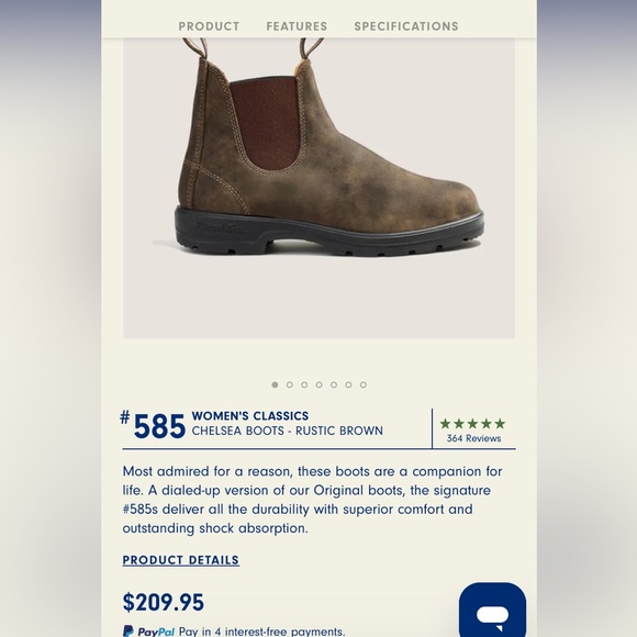 Blundstone 585 Brown Ankle Boots - Picture 3 of 5